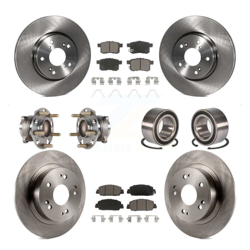 Kit de rotors et plaquettes de frein à disque, roulements de moyeu avant et arrière (10 pièces) pour Honda Accord