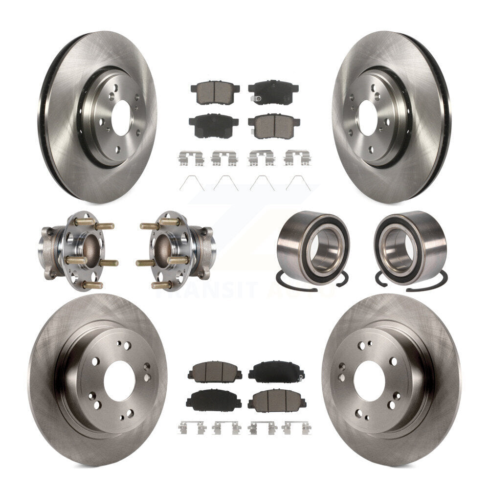 Kit de rotors et plaquettes de frein à disque, roulements de moyeu avant et arrière (10 pièces) pour Honda Accord