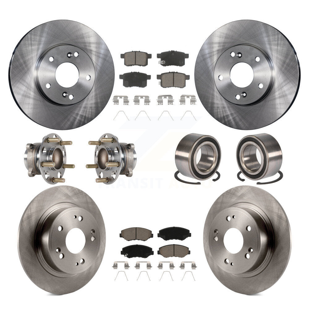 Kit de rotors et plaquettes de frein à disque, roulements de moyeu avant et arrière (10 pièces) pour Honda Accord