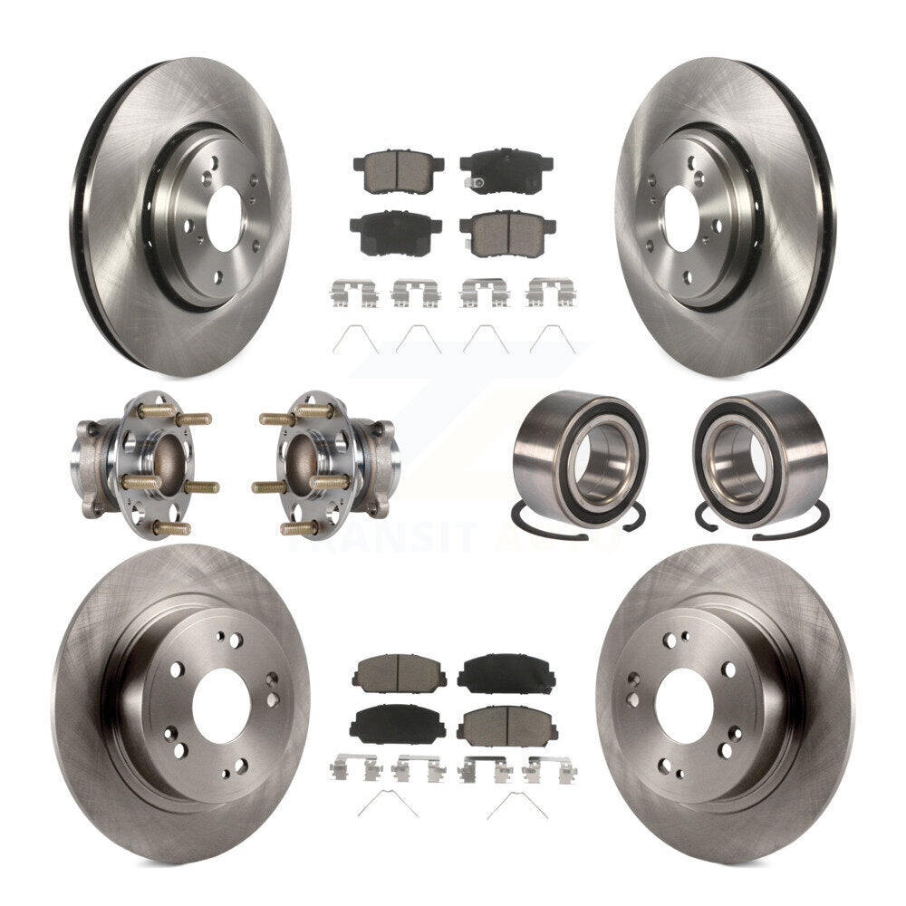 Kit de rotors et plaquettes de frein à disque, roulements de moyeu avant et arrière (10 pièces) pour Honda Accord