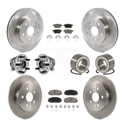 Kit de rotors et plaquettes de frein à disque, roulement de moyeu avant et arrière (10 pièces) pour Toyota Prius Prim