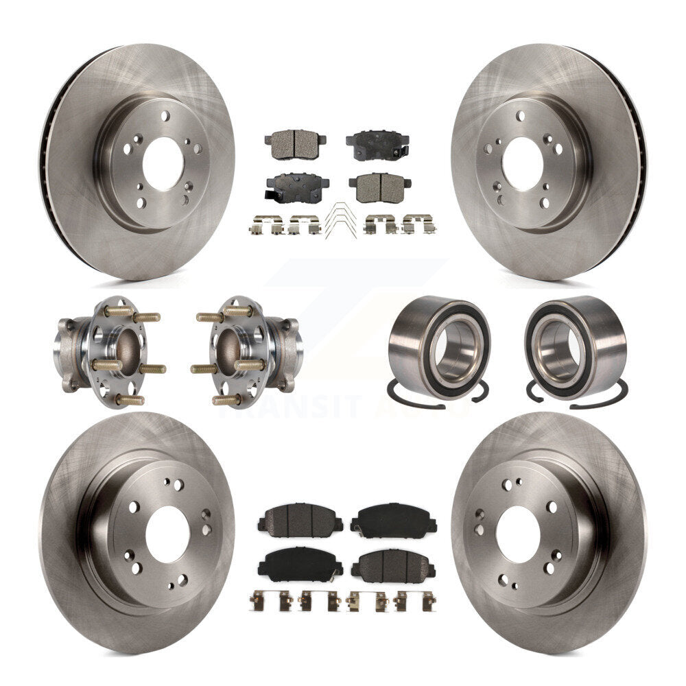 Kit de rotors et plaquettes de frein à disque, roulements de moyeu avant et arrière (10 pièces) pour Honda Accord