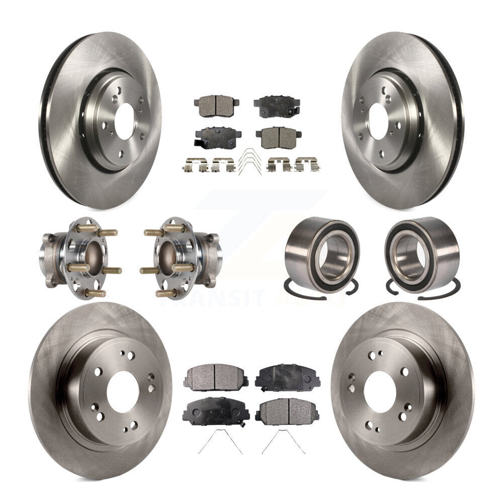 Kit de rotors et plaquettes de frein à disque, roulements de moyeu avant et arrière (10 pièces) pour Honda Accord