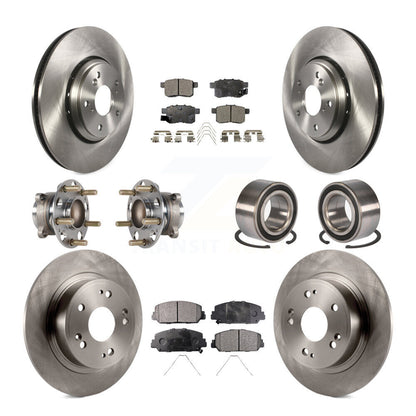 Kit de rotors et plaquettes de frein à disque, roulements de moyeu avant et arrière (10 pièces) pour Honda Accord