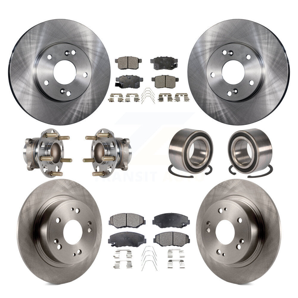 Kit de rotors et plaquettes de frein à disque, roulements de moyeu avant et arrière (10 pièces) pour Honda Accord