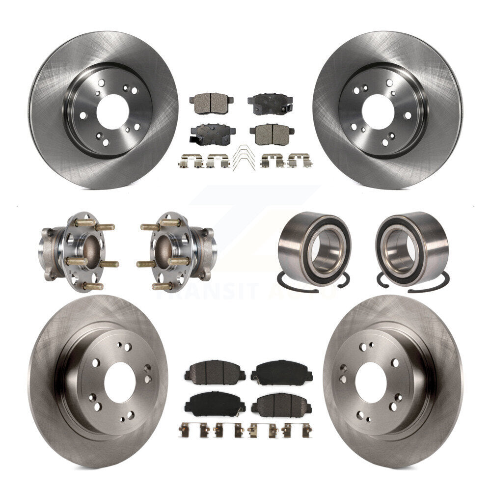 Kit de rotors et plaquettes de frein à disque, roulements de moyeu avant et arrière (10 pièces) pour Honda Accord