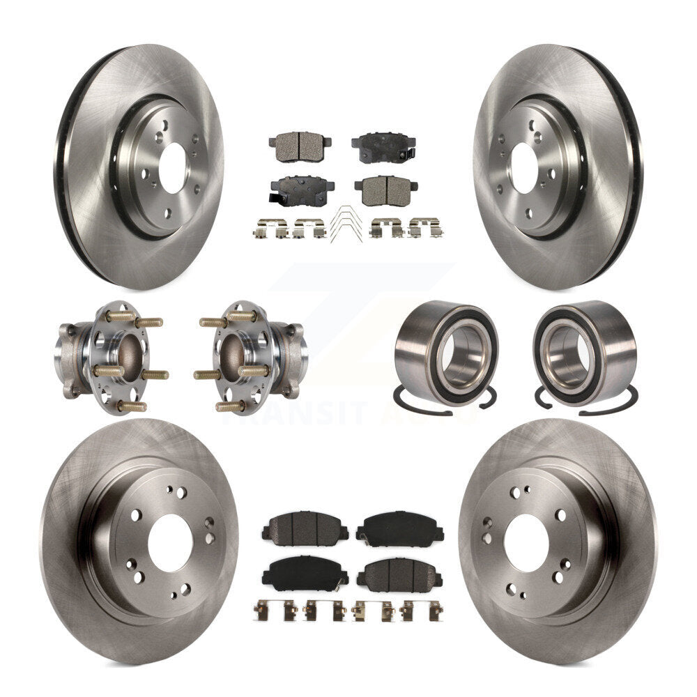 Kit de rotors et plaquettes de frein à disque, roulements de moyeu avant et arrière (10 pièces) pour Honda Accord