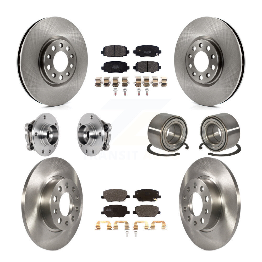 Kit de rotors et plaquettes de frein avec roulement de moyeu avant et arrière (10 pièces) pour Fiat 500X AW 2016 – 2018