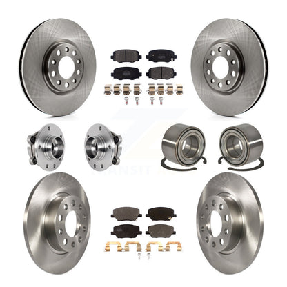 Kit de rotors et plaquettes de frein avec roulement de moyeu avant et arrière (10 pièces) pour Fiat 500X AW 2016 – 2018