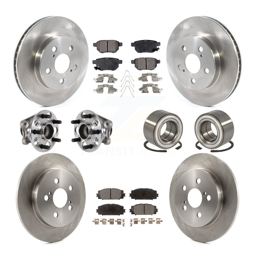 Kit de rotors et plaquettes de frein à disque, roulement de moyeu avant et arrière (10 pièces) pour Toyota Prius Prim