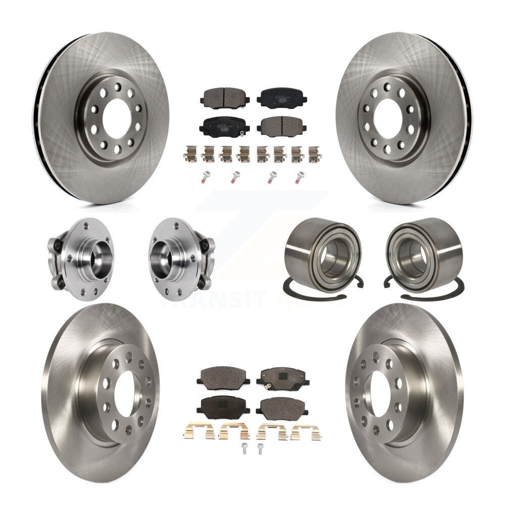 Kit de rotors et plaquettes de frein avec roulement de moyeu avant et arrière (10 pièces) pour Fiat 500X AW 2016 – 2018