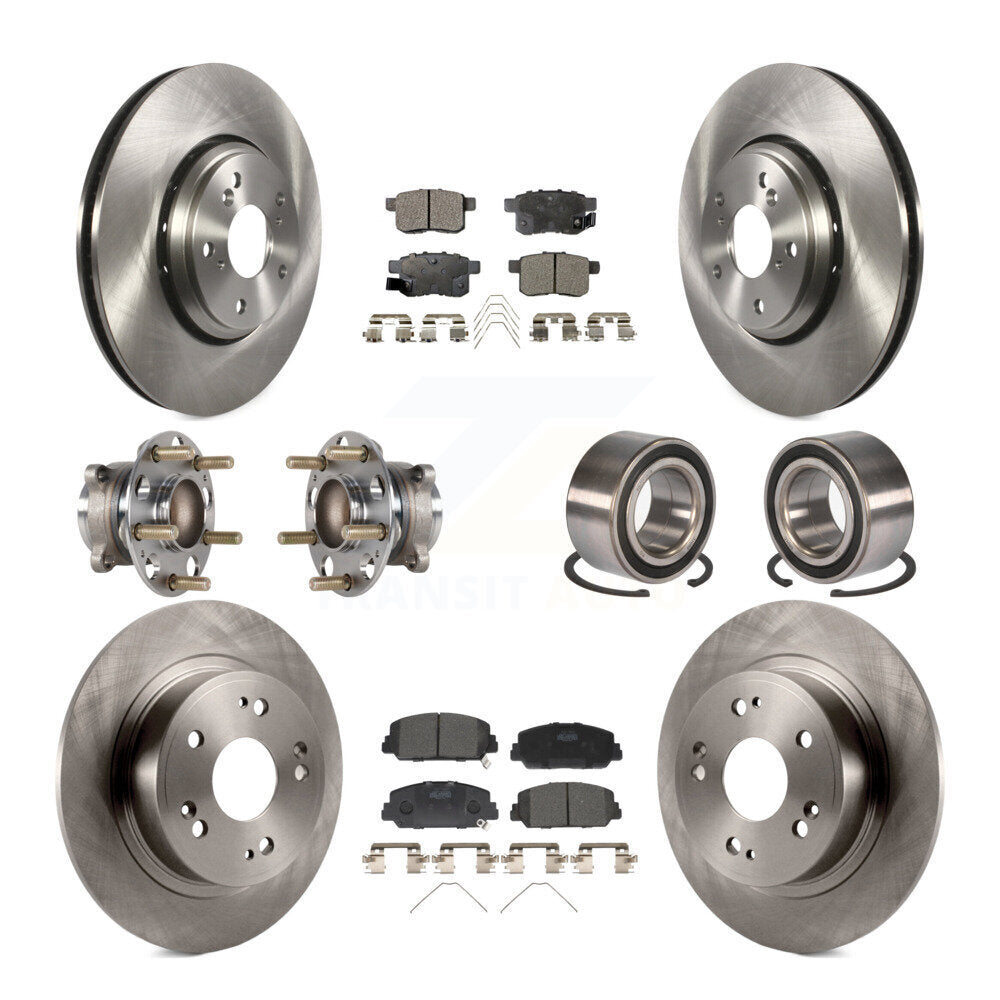 Kit de rotors et plaquettes de frein à disque, roulements de moyeu avant et arrière (10 pièces) pour Honda Accord