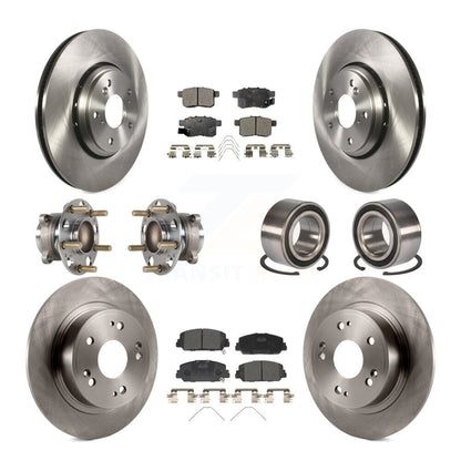 Kit de rotors et plaquettes de frein à disque, roulements de moyeu avant et arrière (10 pièces) pour Honda Accord