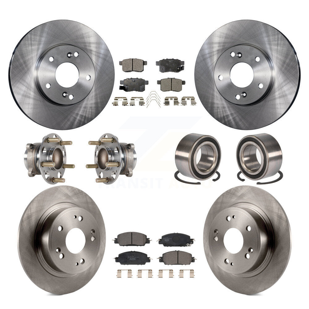 Kit de rotors et plaquettes de frein à disque, roulements de moyeu avant et arrière (10 pièces) pour Honda Accord