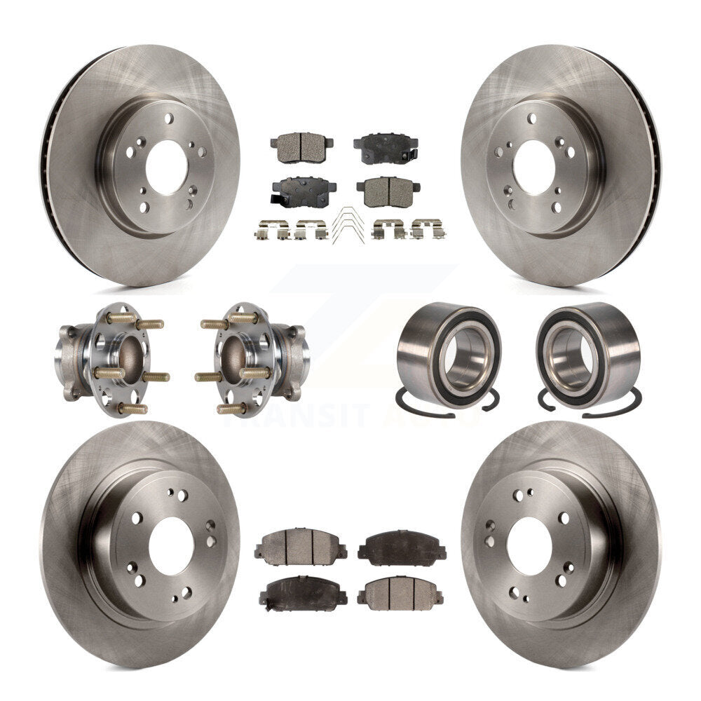 Kit de rotors et plaquettes de frein à disque, roulements de moyeu avant et arrière (10 pièces) pour Honda Accord