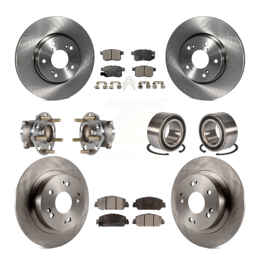 Kit de rotors et plaquettes de frein à disque, roulements de moyeu avant et arrière (10 pièces) pour Honda Accord