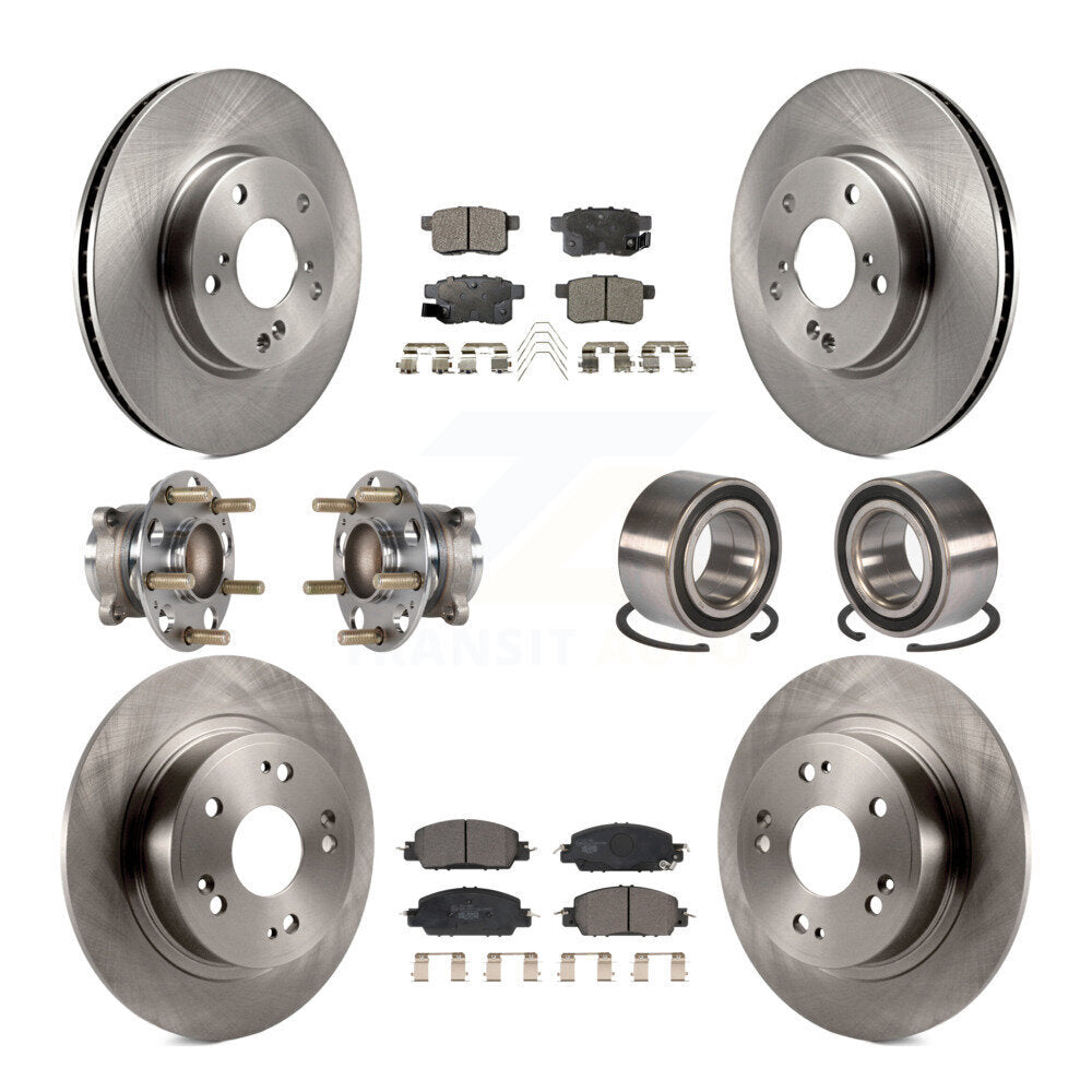 Kit de rotor et de plaquettes de frein avec roulement de moyeu avant et arrière (10 pièces) pour Honda Accord LX-2017