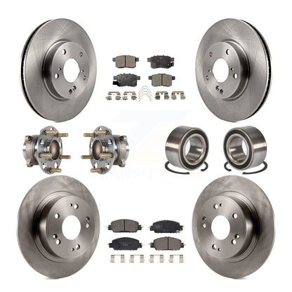 Kit de rotor et de plaquettes de frein avec roulement de moyeu avant et arrière (10 pièces) pour Honda Accord LX-2017