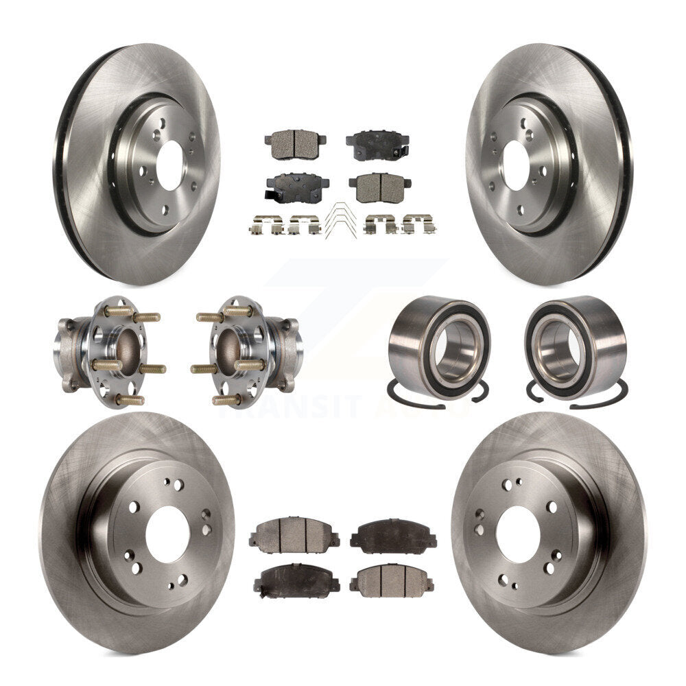 Kit de rotors et plaquettes de frein à disque, roulements de moyeu avant et arrière (10 pièces) pour Honda Accord