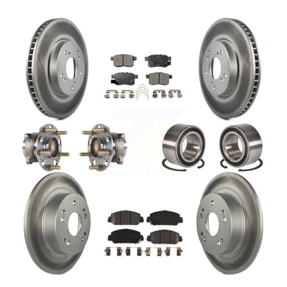 Kit de rotor et de plaquettes de frein à disque revêtus de roulement de moyeu avant et arrière (10 pièces) pour Honda Accor