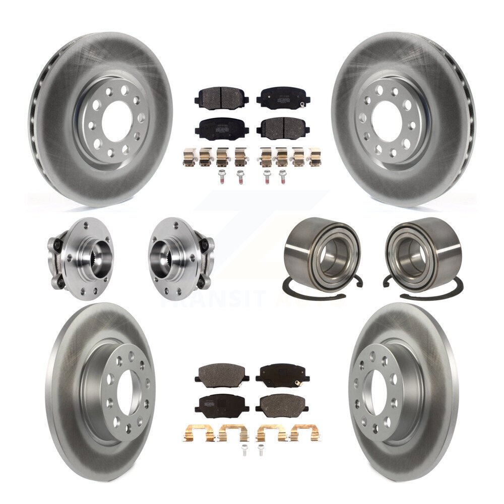 Kit de plaquettes de rotor de frein revêtues de roulement de moyeu avant et arrière (10 pièces) pour Fiat 500X AW 16-18