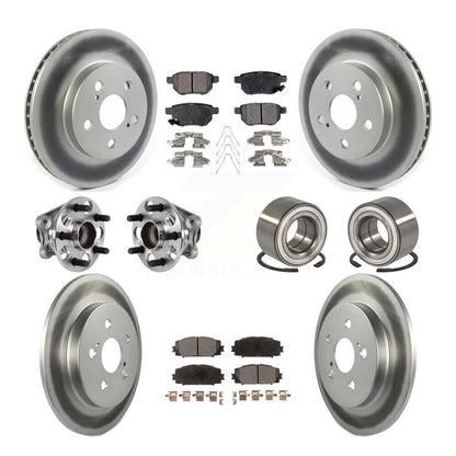 Kit de plaquettes de rotor de frein enduites de roulement de moyeu avant et arrière (10 pièces) pour Toyota Prius Prim