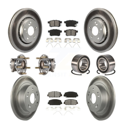 Kit de rotor et de plaquettes de frein à disque revêtus de roulement de moyeu avant et arrière (10 pièces) pour Honda Accor