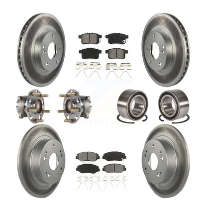 Kit de rotor et de plaquettes de frein à disque revêtus de roulement de moyeu avant et arrière (10 pièces) pour Honda Accor