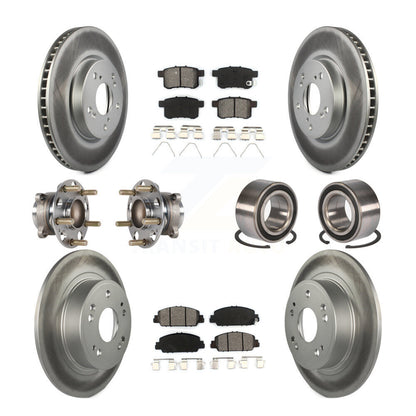 Kit de rotor et de plaquettes de frein à disque revêtus de roulement de moyeu avant et arrière (10 pièces) pour Honda Accor