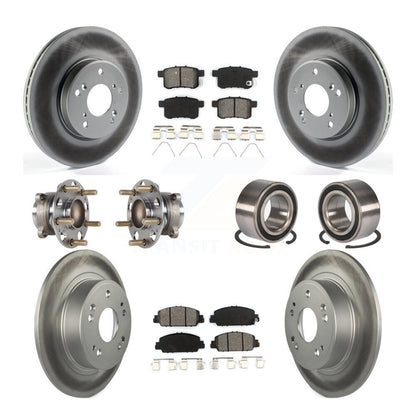 Kit de rotor et de plaquettes de frein à disque revêtus de roulement de moyeu avant et arrière (10 pièces) pour Honda Accor