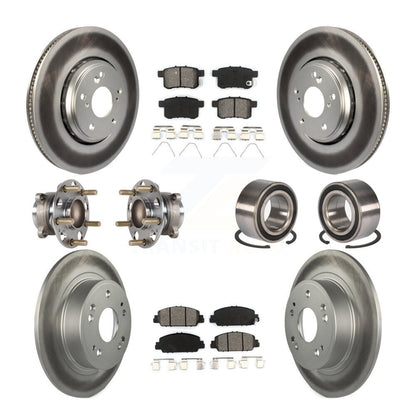 Kit de rotor et de plaquettes de frein à disque revêtus de roulement de moyeu avant et arrière (10 pièces) pour Honda Accor