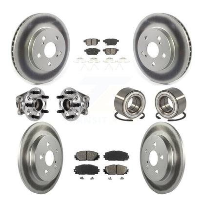 Kit de plaquettes de rotor de frein enduites de roulement de moyeu avant et arrière (10 pièces) pour Toyota Prius Prim