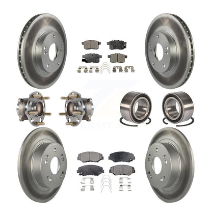 Kit de rotor et de plaquettes de frein à disque revêtus de roulement de moyeu avant et arrière (10 pièces) pour Honda Accor