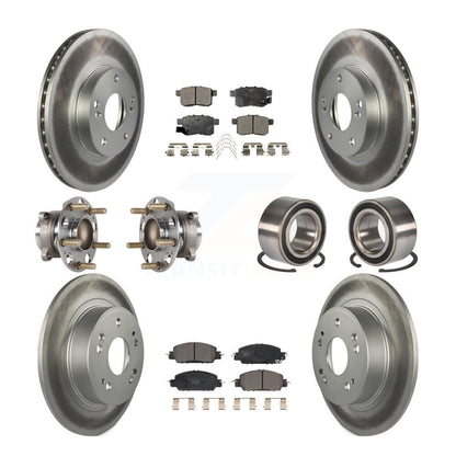Kit de rotor et de plaquettes de frein à disque revêtus de roulement de moyeu avant et arrière (10 pièces) pour Honda Accor