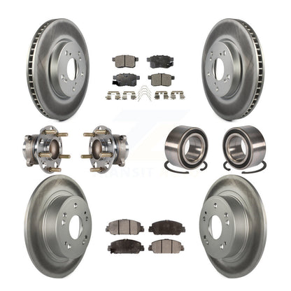 Kit de rotor et de plaquettes de frein à disque revêtus de roulement de moyeu avant et arrière (10 pièces) pour Honda Accor