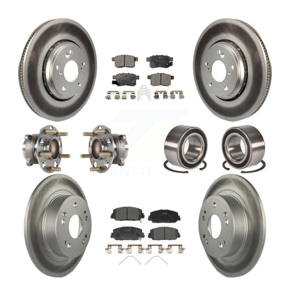 Kit de rotor et de plaquettes de frein à disque revêtus de roulement de moyeu avant et arrière (10 pièces) pour Honda Accor