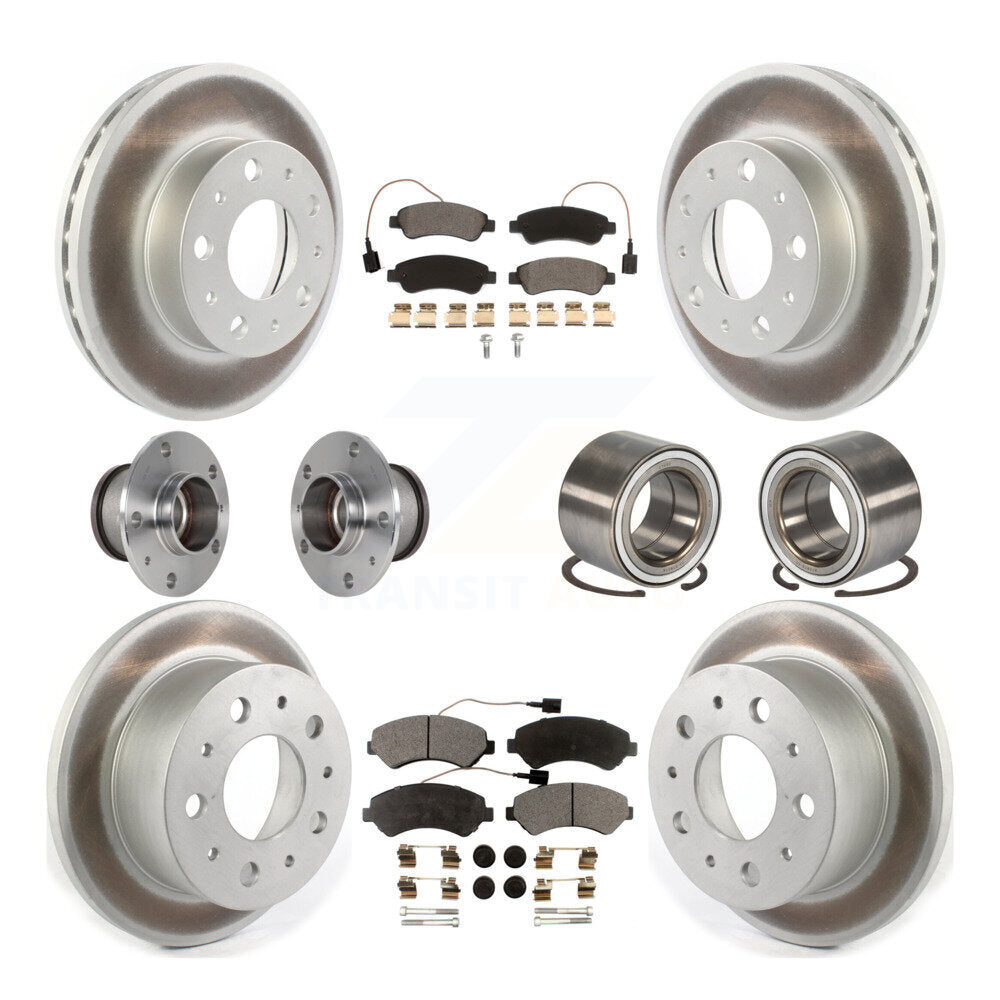 Kit de plaquettes de rotor de frein enduites de roulement de moyeu avant et arrière (10 pièces) pour Ram ProMaster 250