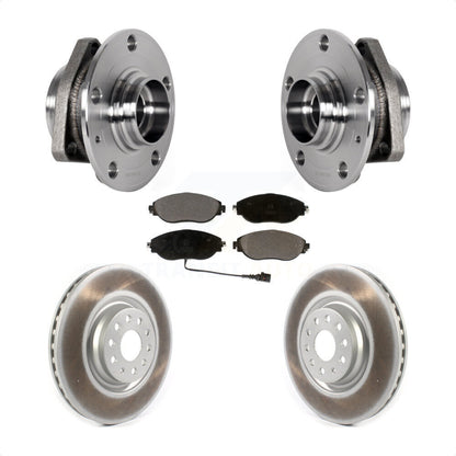 Kit de rotors et plaquettes de frein à disque enduits d'assemblage de roulement de moyeu avant pour Audi S3