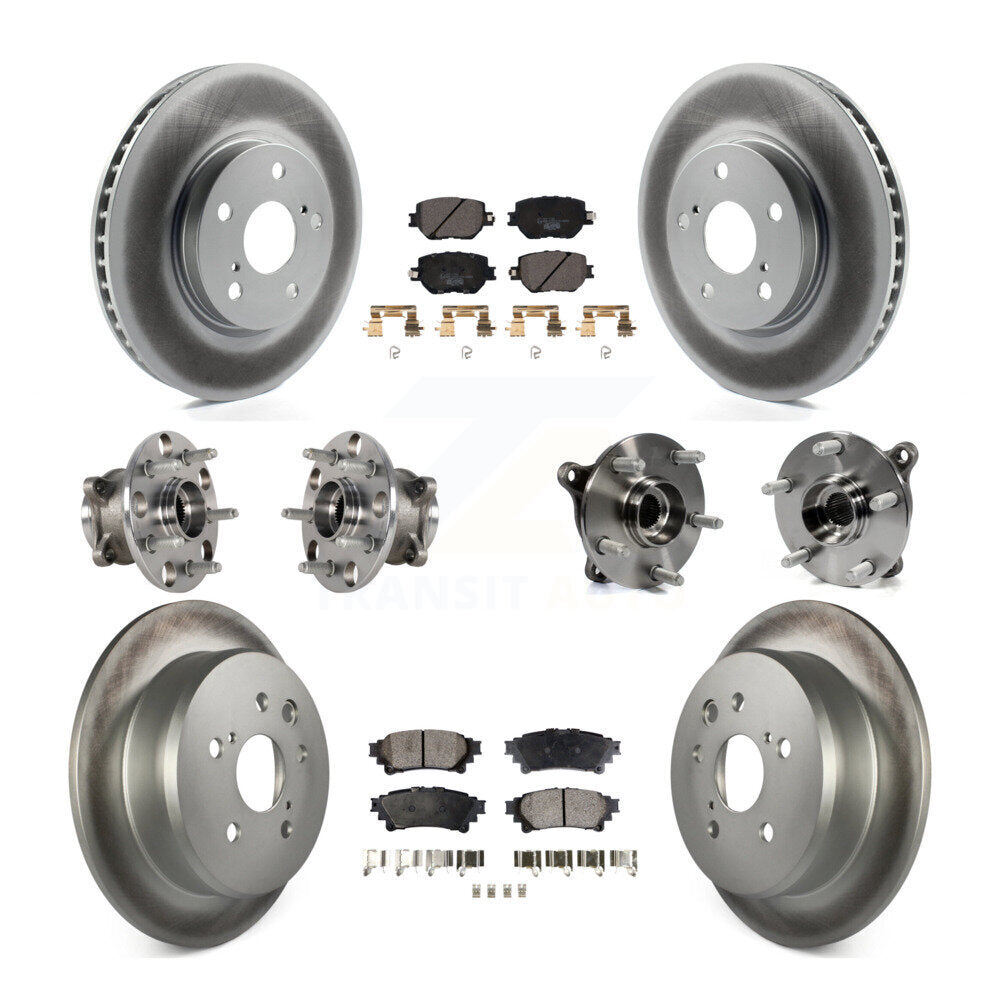 Kit de rotors et plaquettes de frein à disque revêtus de roulement de moyeu avant et arrière (10 pièces) pour Lexus IS25