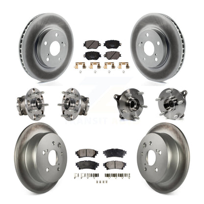 Kit de rotors et plaquettes de frein à disque revêtus de roulement de moyeu avant et arrière (10 pièces) pour Lexus IS25