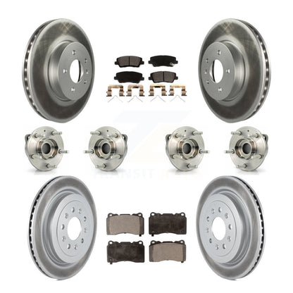 Kit de rotor et de plaquettes de frein à disque revêtus de roulement de moyeu avant et arrière (10 pièces) pour Cadillac AT