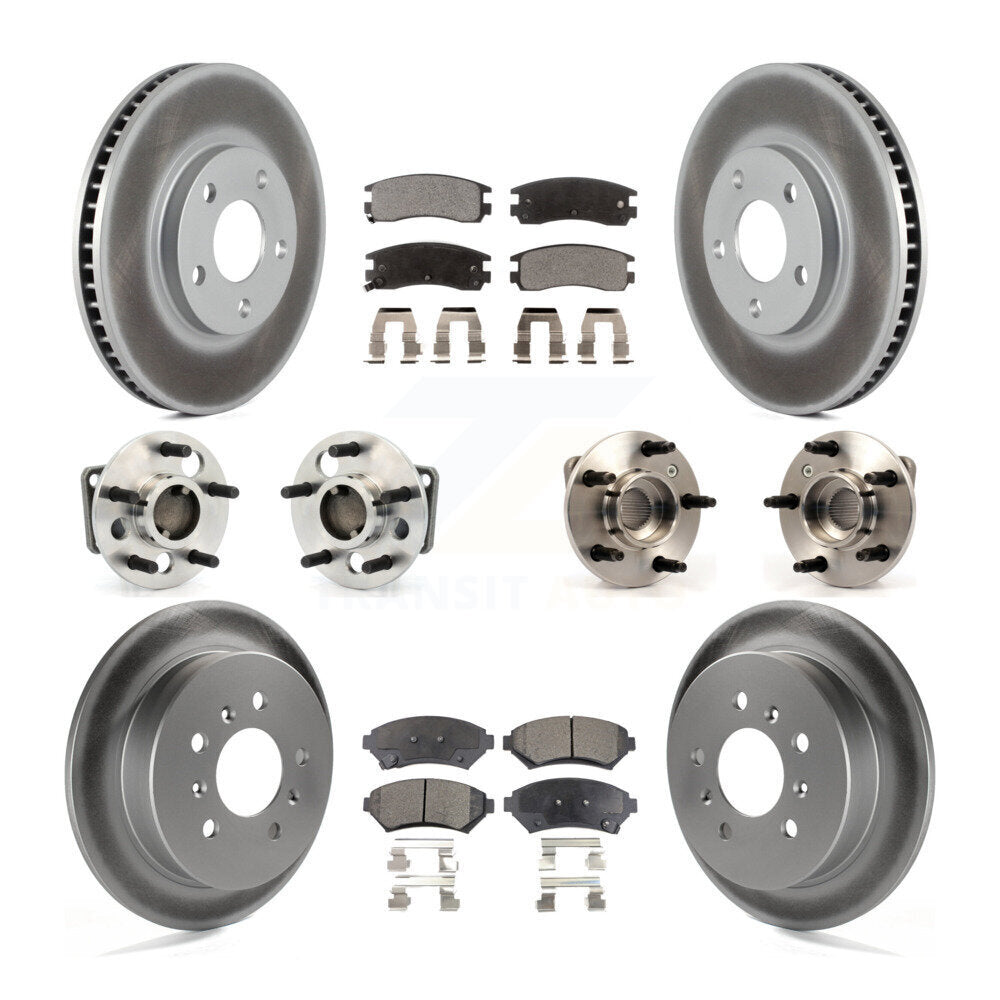 Kit de rotors et plaquettes de frein revêtus de roulement de moyeu avant et arrière (10 pièces) pour Chevrolet Impal