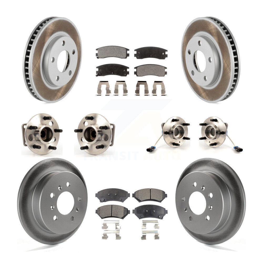 Kit de rotor et de plaquettes de frein revêtus de roulement de moyeu avant et arrière (10 pièces) pour Chevrolet Ventur