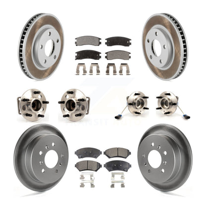 Kit de rotor et de plaquettes de frein revêtus de roulement de moyeu avant et arrière (10 pièces) pour Chevrolet Ventur