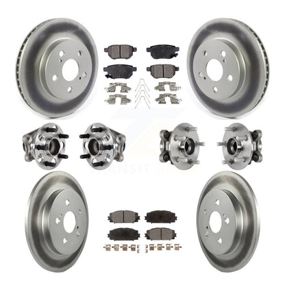 Kit de plaquettes de rotor de frein enduites de roulement de moyeu avant et arrière (10 pièces) pour Toyota Prius Prim