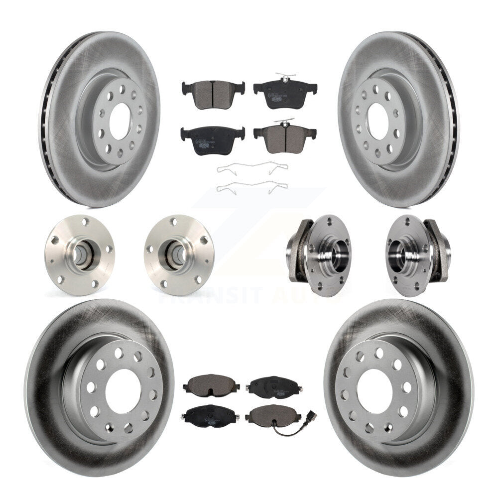 Kit de rotors et plaquettes de frein revêtus de roulement de moyeu avant et arrière (10 pièces) pour Audi A3 Sportbac