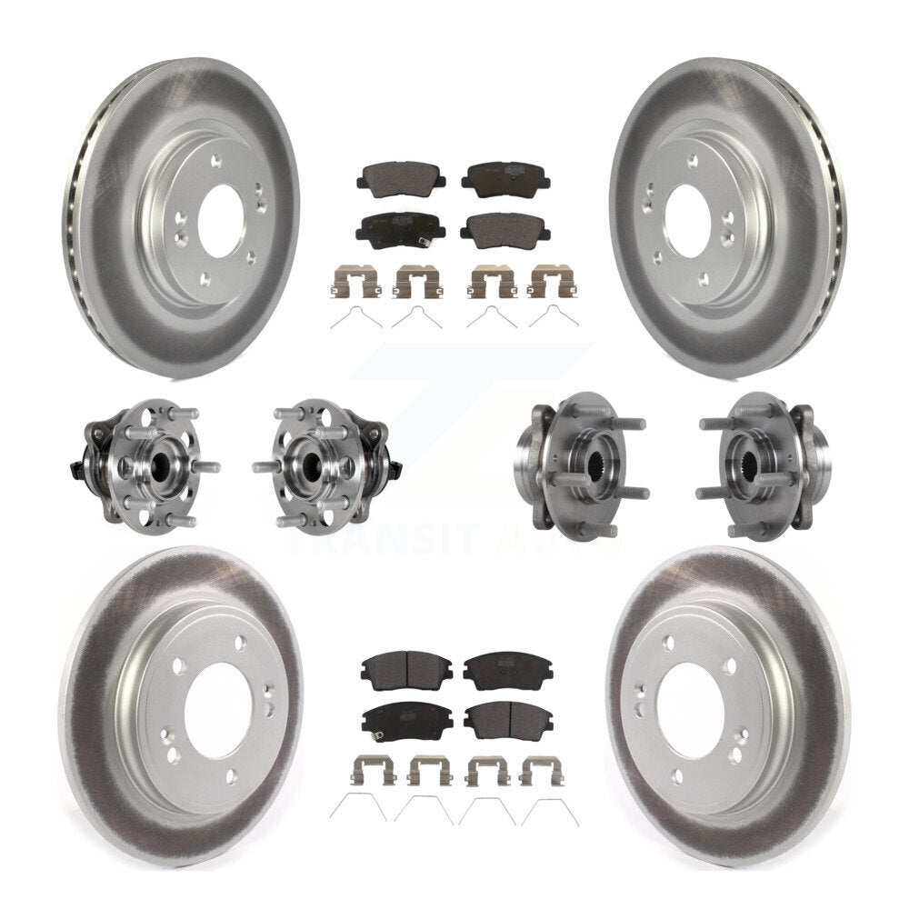 Kit de plaquettes de rotor de frein, roulement de moyeu avant et arrière (10 pièces) pour Hyundai Elantra 1.6