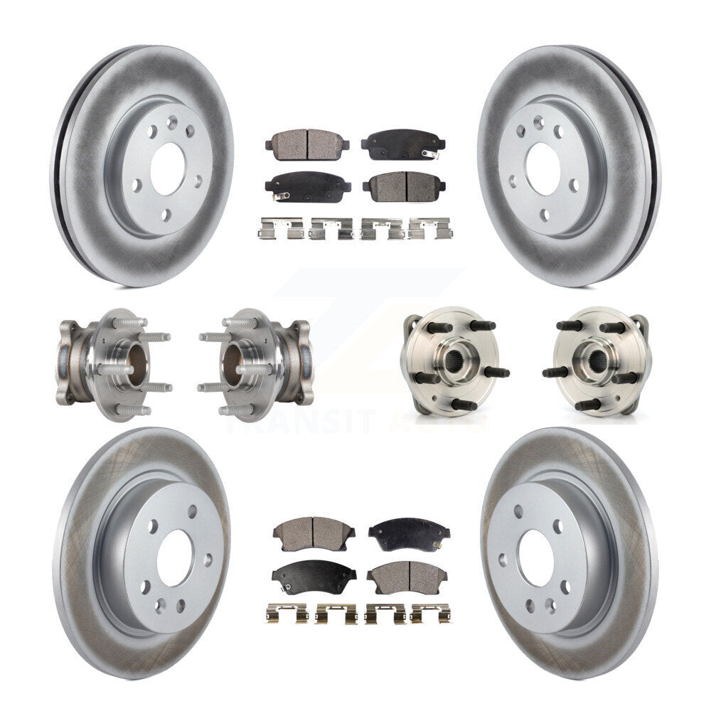 Kit de rotor et de plaquettes de frein revêtus de roulement de moyeu avant et arrière (10 pièces) pour Chevrolet Cruz
