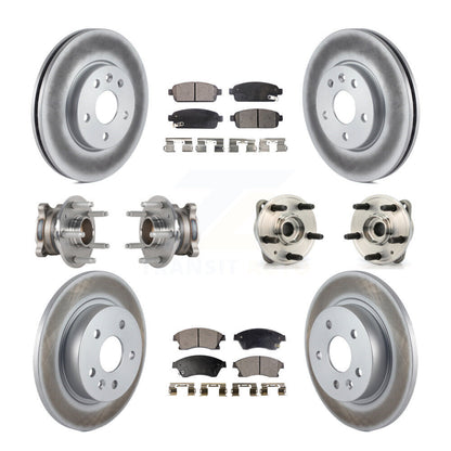 Kit de rotor et de plaquettes de frein revêtus de roulement de moyeu avant et arrière (10 pièces) pour Chevrolet Cruz