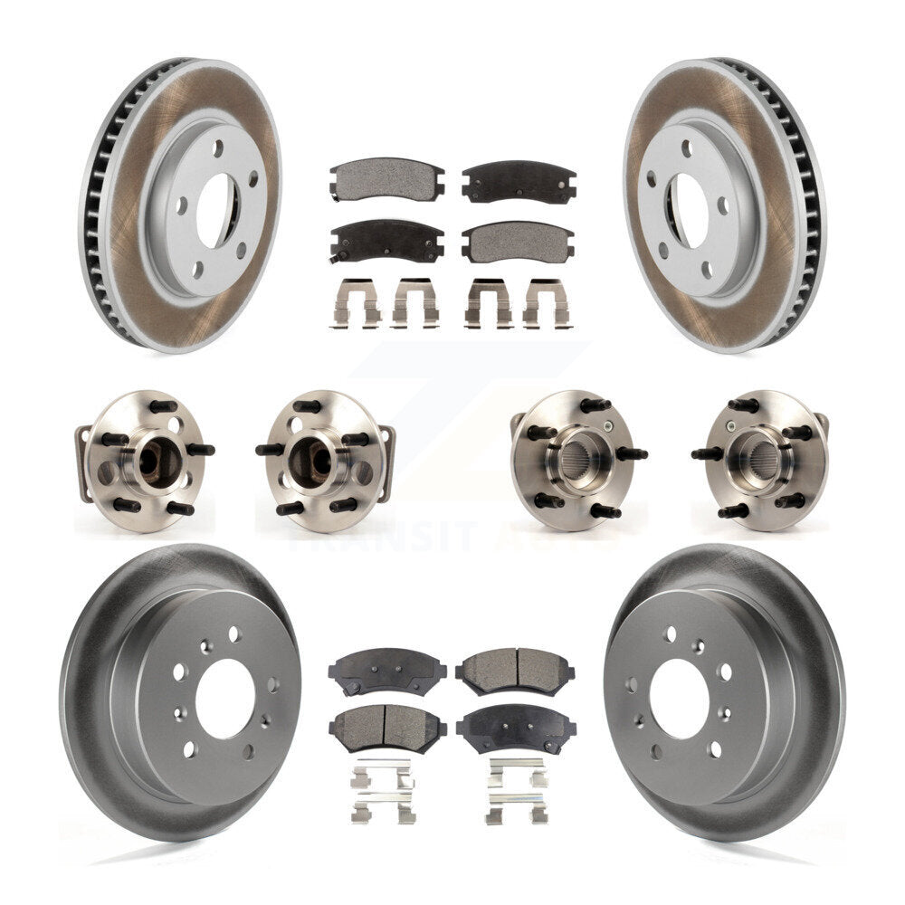 Kit de rotor et de plaquettes de frein revêtus de roulement de moyeu avant et arrière (10 pièces) pour Chevrolet Ventur